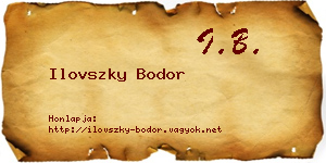 Ilovszky Bodor névjegykártya